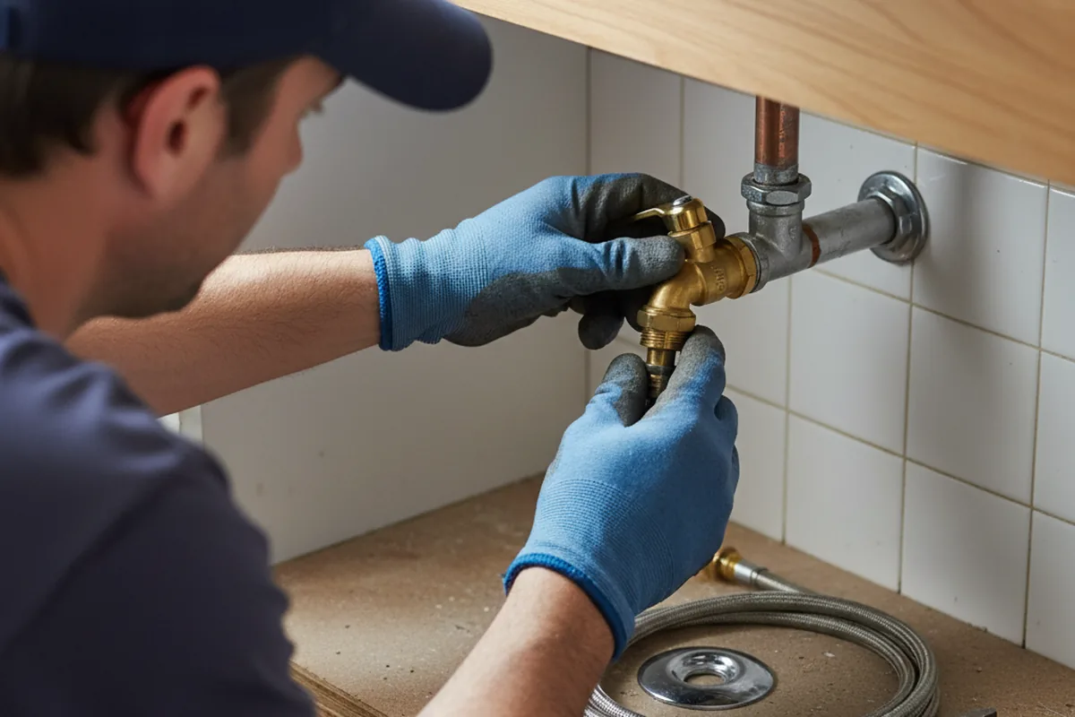 Shutoff valve and fitting work during Burst Pipe Repair in Sterling Heights